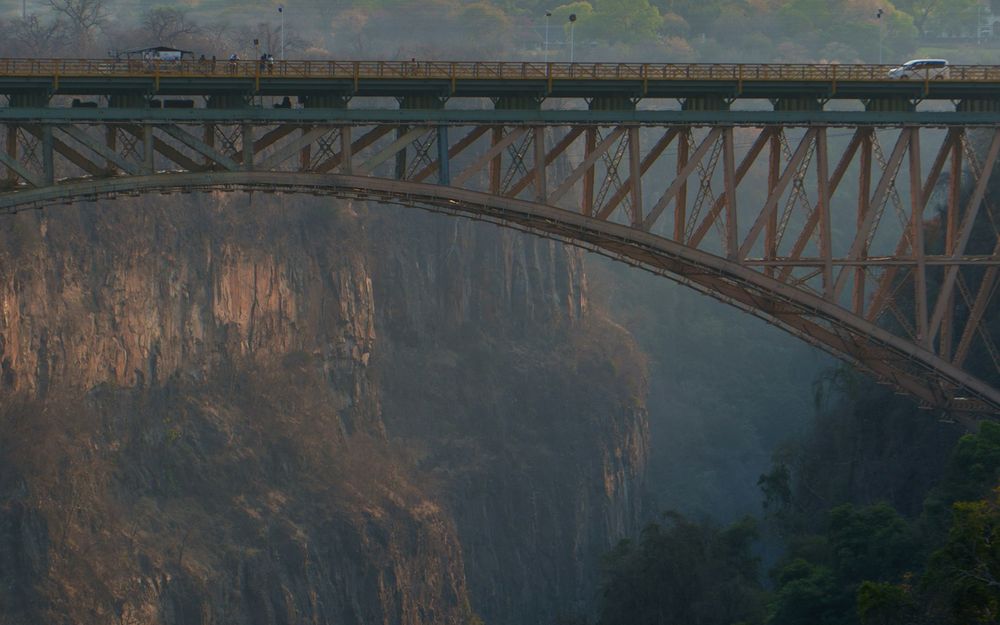 Victoria Falls Bridge, a steel arch bridge spanning the Zambezi gorge